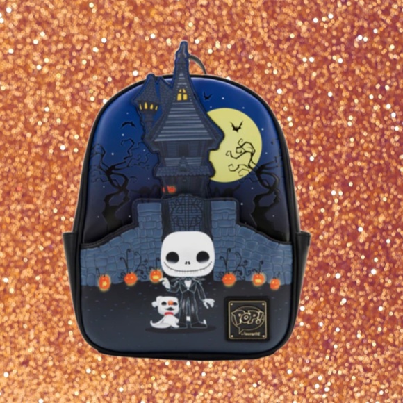 Loungefly Funko Pop! Jack Skellington Glow Mini Backpack - Picture 2 of 6